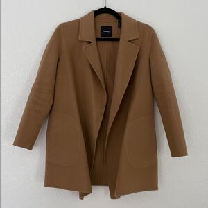 Theory Clairene tan brown toffee wool cashmere coat jacket